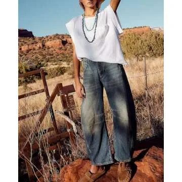 Stylish AIZIYOO Barrel Jeans for Women - Comfort & Style