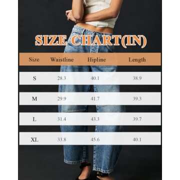 AIZIYOO Barrel Jeans for Women Wide Leg Mid Rise Barrel Denim Ankle Pants Y2k Baggy Boyfriend Jeans with Pockets