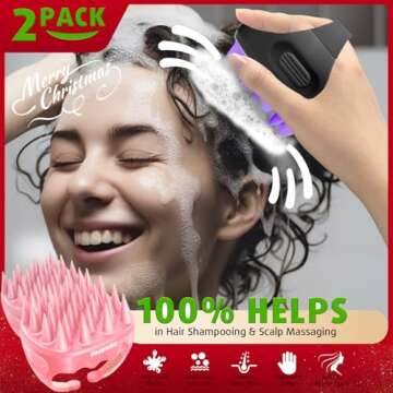 Cbiumpro 2-Pack Scalp Massager Shampoo Brush - Gentle, Effective, All Hair Types  
