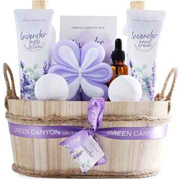 Lavender Spa Gift Basket for Women - 11 Essential Pieces