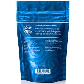 Ancient Minerals Magnesium Bath Flakes Single use Magnesium Chloride Pouches 0.33lb Bag, Pack of 6
