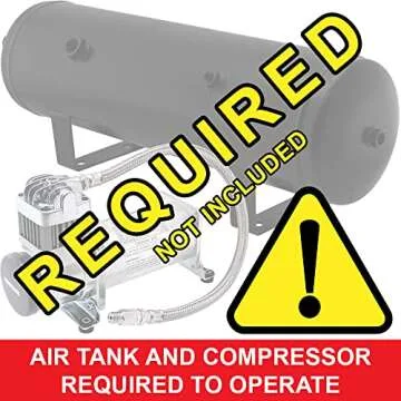 Vixen Horns Train Horn for Truck/Car. 3 Air Horn Black Trumpets. Super Loud dB. Fits 12v Vehicles Li...