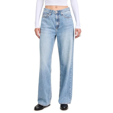 rag & bone Women's Featherweight Logan Jeans - Lightweight, Stylish Blue Denim