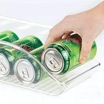 mDesign Long Soda Can Dispenser Organizer for Kitchen