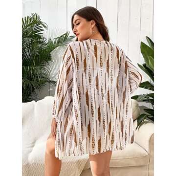 Plus Size Tie Dye Bikini with Kimono Cover Up Set