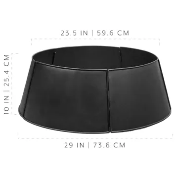 AuldHome Black Metal Tree Collar - 29 Inch Stylish Decor