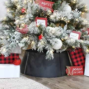 AuldHome Black Metal Tree Collar - 29 Inch Stylish Decor