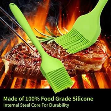 HONGXUAN Silicone Basting Pastry Brush-4Pcs High Heat Resistant Cooking Brush,Flexible & Dishwasher Safe, Easy Clean, Food Grade, BPA Free Brush for Kitchen Baking Cake Meat Sausage BBQ &Grilling