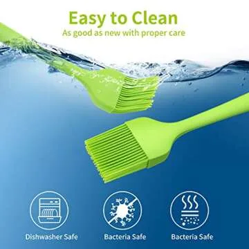 HONGXUAN Silicone Basting Pastry Brush-4Pcs High Heat Resistant Cooking Brush,Flexible & Dishwasher Safe, Easy Clean, Food Grade, BPA Free Brush for Kitchen Baking Cake Meat Sausage BBQ &Grilling