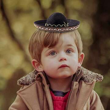 3Pcs Cinco De Mayo Sombrero Headband, Fiesta Sombrero Party Hats with Ball Fringe Decoration for Carnivals Festivals, Dia De Muertos, Coco Theme, Wedding, Birthdays and Party supplies