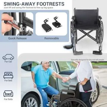 Monicare Wide Foldable Bariatric Wheelchair for Adults