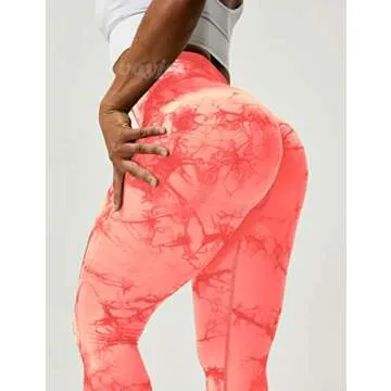 VOYJOY Seamless Leggings for Women High Waist Yoga Pants Scrunch Butt Lifting Elastic Tights Orange Red