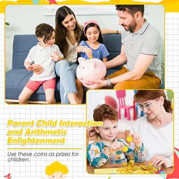 600 Pcs Pirate Gold Coins Plastic Treasure Play Toy Coins Fake St. Patricks Doubloon for Pirate Party Favors Supplies Treasure Hunt Game Teachers Classroom Reward