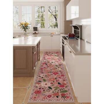 Rugcomf Washable Runner Rug for Hallways and Kitchens
