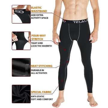 TELALEO 2 Set Mens Thermal Underwear Fleece Lined Long Johns 4 Pcs Base Layer Shirts Pant for Cold Winter Weather S