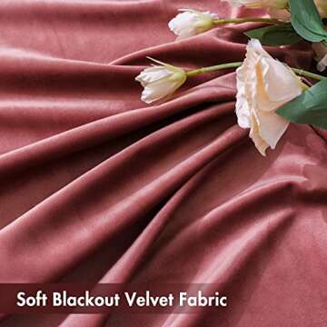 MIULEE Dusty Rose Pink Velvet Curtains 108 Inches Long Thermal Insulated Blackout Curtain Drapes for Bedroom Living Room Darkening Rod Pocket Set of 2