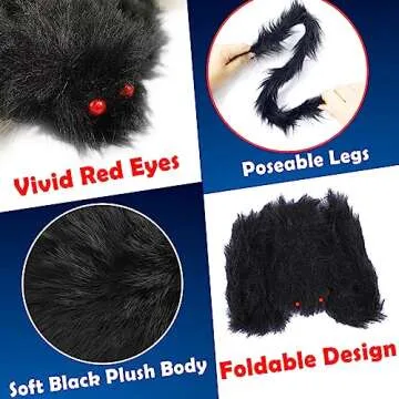 UNGLINGA Halloween Spiders 8 pcs for Spooky Decor