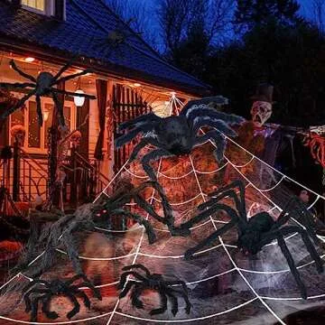 UNGLINGA Halloween Spiders 8 pcs for Spooky Decor