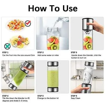 TTLIFE 2 Cup Cover Portable Blender,USB Rechargeable Cordless Smoothie Glass Blender,Mini Jucier Cup Travel Sports Bottle