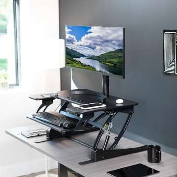 VIVO 32 inch Height Adjustable Stand Up Desk Converter - Ergonomic Workstation