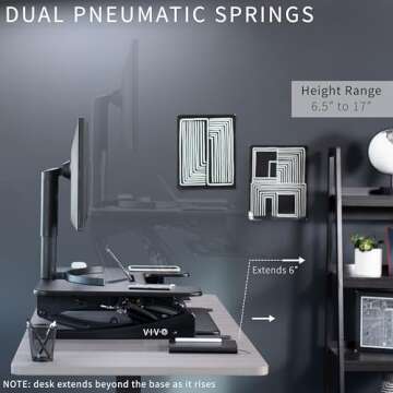 VIVO 32" Height Adjustable Stand Up Desk Converter