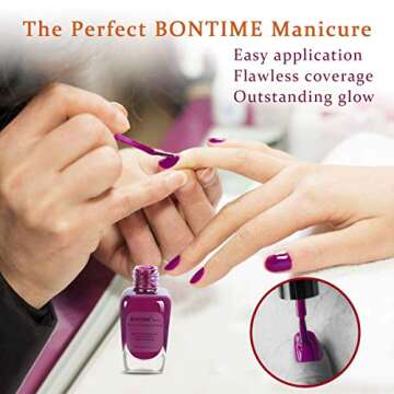 BONTIME Non-Toxic Nail Polish - Easy Peel Off & Quick Dry, Organic Water Based Nail Polish Set for Women,Teens,Kids(6 Colors,0.27 fl oz)