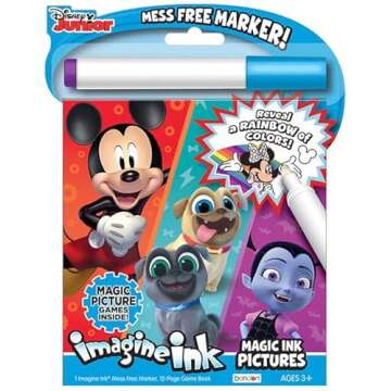 Imagine Ink Assorted Set of Coloring Books for Boys Mess Free Invisible with Play Sticker Bonus & Wood Coloring Pencils Fun Favors Stickers Bulk