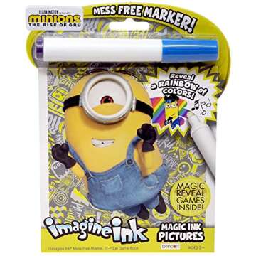 Imagine Ink Assorted Set of Coloring Books for Boys Mess Free Invisible with Play Sticker Bonus & Wood Coloring Pencils Fun Favors Stickers Bulk