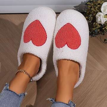 Cute Christmas Heart Slippers for Women - Cozy Comfort