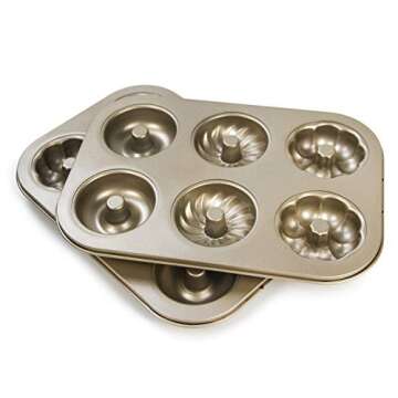 Magicwolf Donut Mold Cake Pan 2 pack Doughnut Baking Pans Carbon Steel Non-Stick for Bakeware Oven…