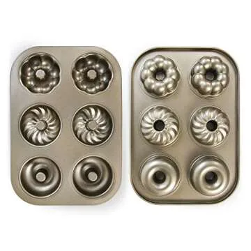 Magicwolf Donut Mold Cake Pan 2 pack Doughnut Baking Pans Carbon Steel Non-Stick for Bakeware Oven…