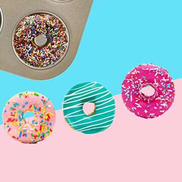 Magicwolf Donut Mold Cake Pan 2 pack Doughnut Baking Pans Carbon Steel Non-Stick for Bakeware Oven…