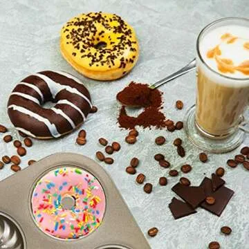 Magicwolf Donut Mold Cake Pan 2 pack Doughnut Baking Pans Carbon Steel Non-Stick for Bakeware Oven…