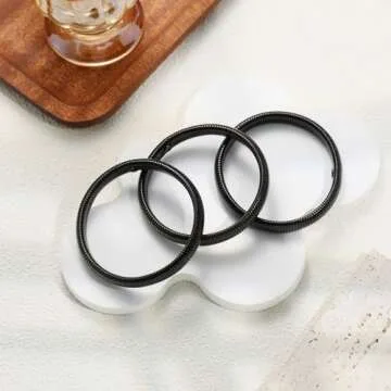 Awinesn Chunky Black Bangles Set for Women