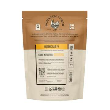 Scratch and Peck Whole Barley Chicken, Duck and Livestock Supplemental Grain - 8.5% Protein, Certifi...