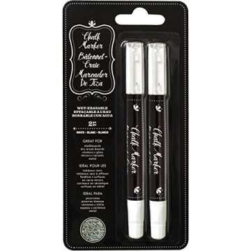 American Crafts Erasable Chalk Markers White 2-Pack