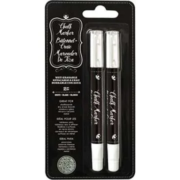 American Crafts Erasable Chalk Markers White 2-Pack