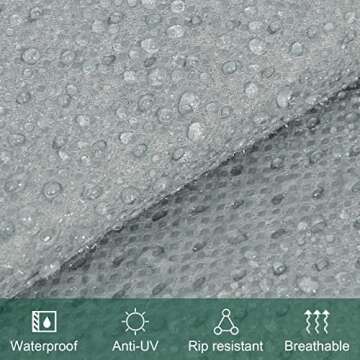 Tuszom 7 Layers Pop Up Camper Cover 18'-20'L, Waterproof Folding Camping Trailer Cover for Winter Snow Upgraded Tearproof RV Cover with 5+2 Windproof Straps