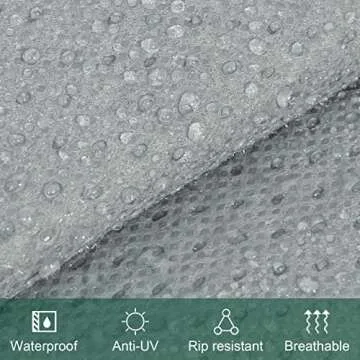 Tuszom 7 Layers Pop Up Camper Cover 18'-20'L, Waterproof Folding Camping Trailer Cover for Winter Snow Upgraded Tearproof RV Cover with 5+2 Windproof Straps