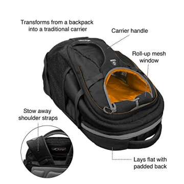 Kurgo G-Train - Dog Carrier Backpack for Small Pets - Cat & Dog Backpack for Hiking, Camping or Trav...