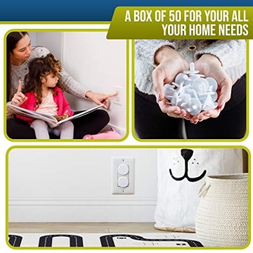 Baby Proof Outlet Covers (50 Pack) | Child Safety Protectors