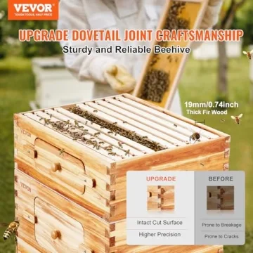 VEVOR Bee Hive Starter Kit with Transparent Acrylic Windows