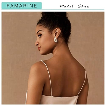FAMARINE Chunky Silver Drop Earrings for Women