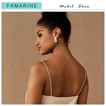 FAMARINE Chunky Silver Drop Earrings for Women