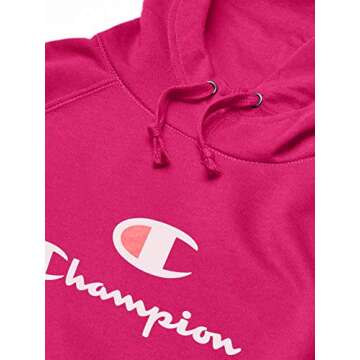 Champion Women's Powerblend Fleece Hoodie in Deep Raspberry