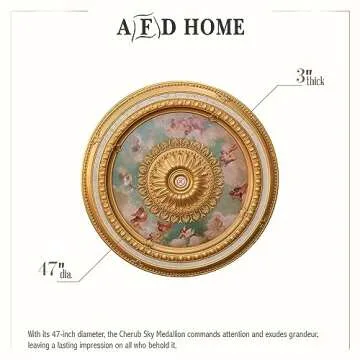 AFD Home Cherub Sky Ceiling Medallion - 47 Inches Multicolor