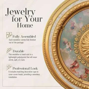 AFD Home Cherub Sky Ceiling Medallion - 47 Inches Multicolor