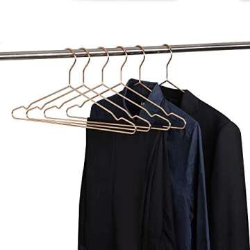 Better to U 17 Inch Metal Clothes Hanger 20 Pack, 4.0mm Heavy Duty Shirt Blouse Hanger for Coat Suit Bridal Boutique, Space Saving Slim Wire Hanger for Camisole Trousers Wedding Dress（Rose Gold）