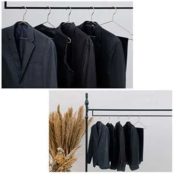 Better to U 17 Inch Metal Clothes Hanger 20 Pack, 4.0mm Heavy Duty Shirt Blouse Hanger for Coat Suit Bridal Boutique, Space Saving Slim Wire Hanger for Camisole Trousers Wedding Dress（Rose Gold）