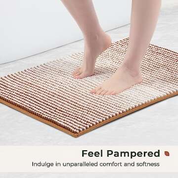 FRESHMINT Ombre Chenille Bathroom Rugs Sets 2 Piece 17"x24"+20"x32", Non-Slip Bath Mats Set for Bath...